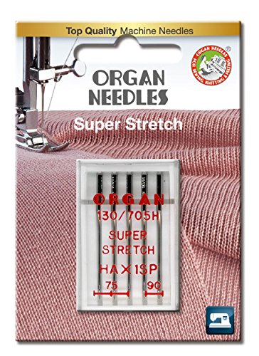 ORGAN NEEDLES Nadel, 5 Stück, Größe 75/90, für Lycra, Latex, elastische Materialien, Most Domestic Sewing Machines, Normaler Spitze von ORGAN NEEDLES