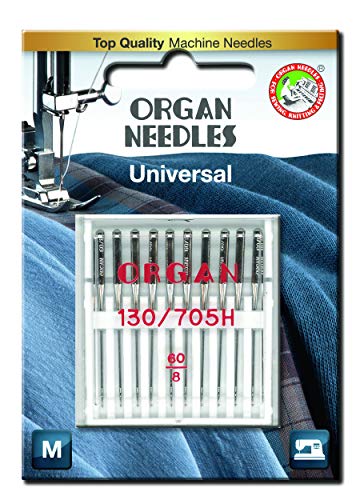 Organ Nadeln 10er Blister UNIVERSAL Nähmaschinennadeln 130/750H 60/8 von ORGAN NEEDLES