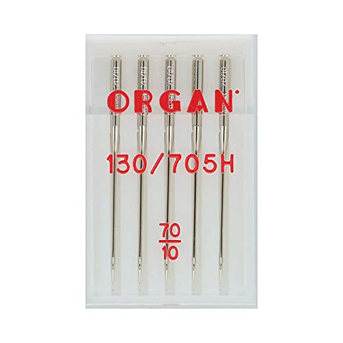 Organ Needles 5105070 Maschinennadeln, Silber, 70/10 Größe, 5 Count von ORGAN NEEDLES