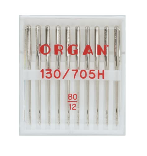 Organ Needles 5110080 Maschinennadeln, Silber, 80/12 Größe, 10 Count von ORGAN NEEDLES