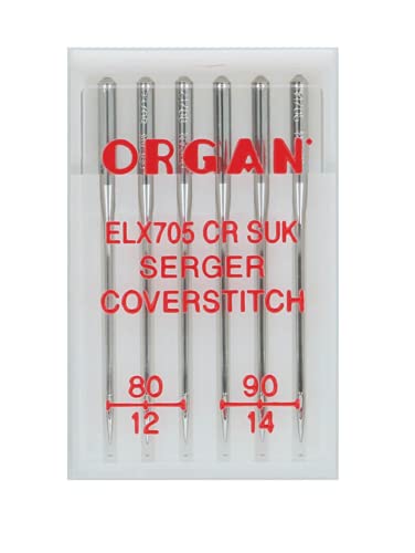 Organ Needles 5487000 Nadeln Kunststoff-Box, Silber, 80/90 Größe, 6 Count von ORGAN NEEDLES