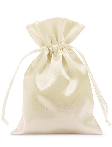 ORGANZABEUTEL24 | 6 Satinsäckchen, Geschenkbeutel - 23x15 cm - Geschenkverpackung, Schmuck-Beutel, Stoffbeutel (creme) von ORGANZABEUTEL24