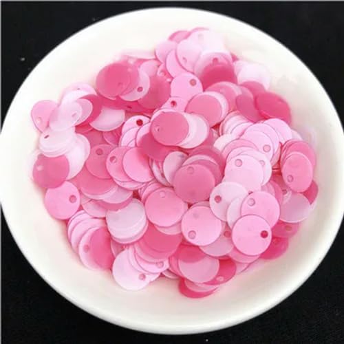 1 Packung, verschiedene Größen, 6 mm, 8 mm, 10 mm, flache, runde Pailletten, matte Glitzer-PVC-Pailletten für Damenbekleidungszubehör, Mattrosa L Pink, 8 mm, 300 Stück von ORGEFY