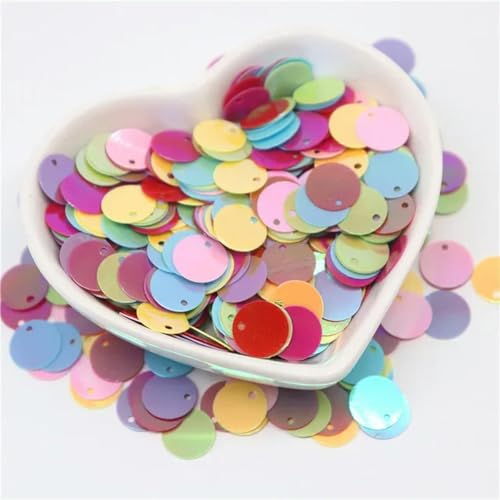 10/15/20/25 mm große Pailletten mit 1 Seitenloch, flach, rund, lose Pailletten, zum Nähen, Basteln, Anhänger, DIY, Scrapbooking-ab mix-10 mm, 20 Gramm, 500 Stück von ORGEFY