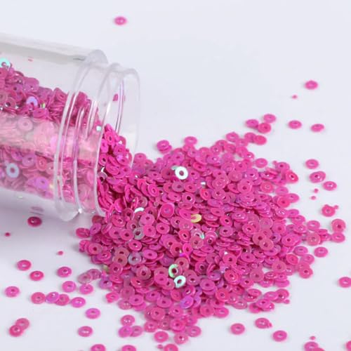 10 g/Packung 2 mm – 6 mm lose flache runde Pailletten Pailletten Nähhandwerk für Dekoration Kleidungsstück Kleid Schuhkappen DIY Zubehör-AB Rose-4 mm 10 g 2000 Stück von ORGEFY