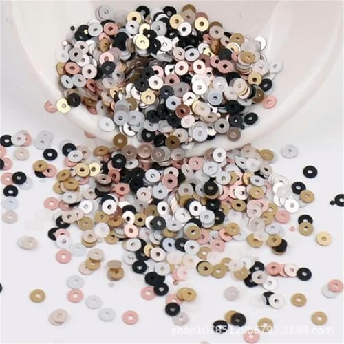 10 g 2 mm 3 mm 4 mm französische matte runde Pailletten, lose Cup-Pailletten, Glitzer zur Schmuckherstellung, DIY-Nähen, Nagelkunst, Basteln-001-3 mm-3000 Stück von ORGEFY