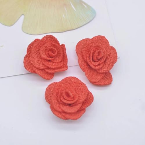 20 Stück 25 mm Mesh-Rosenblumen-Applikation für DIY-Kleidung, Hüte, Schuhe, Basteln, Nähen, Flicken, Kopfbedeckungen, Haarspangen, Dekorationszubehör, rot von ORGEFY