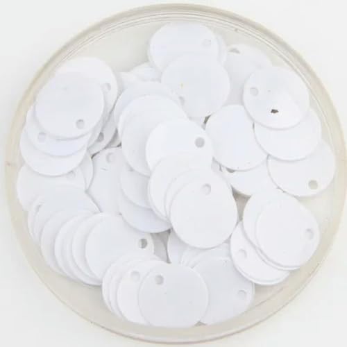 20 g, 10 mm, 15 mm, 20 mm, 30 mm, flache, runde, lose Pailletten, Pailletten zum Nähen, Hochzeitsbasteln, DIY-Zubehör für Damen, weiß, 10 mm, 20 g von ORGEFY