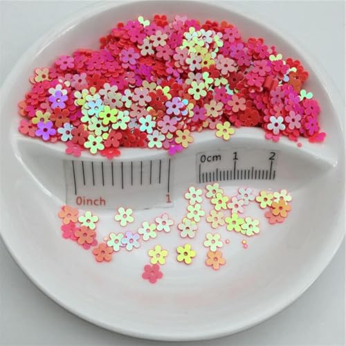 20 g 5 mm lose Pailletten in Blumenform, Glitzer-Pailletten für Nagelkunst, Maniküre/Nähen/Dekoration, Melone, 150 g von ORGEFY