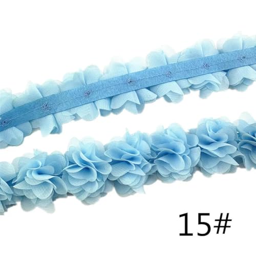 26 Blumen Chiffon Blumen DIY 5cm Breite Spitzenbesatz Spitzenband Dekoration Kleidung Accessoires XF04-15-26 BLUMEN von ORGEFY