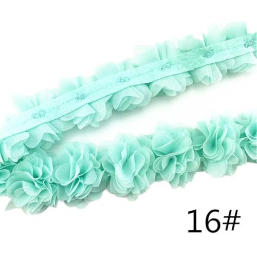 26 Blumen Chiffon Blumen DIY 5cm Breite Spitzenbesatz Spitzenband Dekoration Kleidung Accessoires XF04-16-26 BLUMEN von ORGEFY