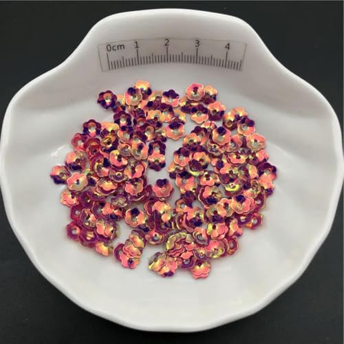 30 g 5 mm 6 mm 8 mm Cup Plum Blossom Lose Pailletten zum Nähen, Schuhe, Hüte, Kinder-DIY, Bastelzubehör-Goldfuchsia-8 mm 150 g von ORGEFY