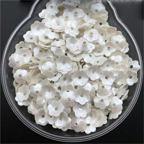 30 g 5 mm 6 mm 8 mm Cup Plum Blossom lose Pailletten Pailletten zum Nähen, Schuhe, Hüte, Kinder DIY, Bastelzubehör-Ölweiß-5 mm 150 g von ORGEFY