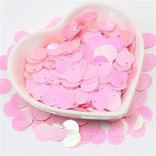 450 g 10/15/20/25 mm große Pailletten mit seitlichem Loch, flache, runde, lose Pailletten, DIY-Bastel-, Näh-, Scrapbooking-Anhänger-ab pink-10 mm 450 g von ORGEFY