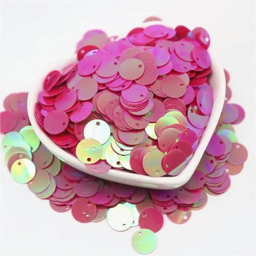 450 g 10/15/20/25 mm große Pailletten mit seitlichem Loch, flache, runde, lose Pailletten, DIY-Bastel-, Näh-, Scrapbooking-Anhänger-ab rose red-10mm450g von ORGEFY