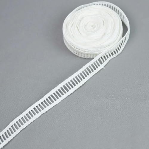 5 Yards weiße Spitze Milchseide wasserlöslich Stickerei Spitzenband Besatz Stoff zum Nähen von Bekleidungszubehör Handarbeit DIY Handwerk-C08-Breite 1,5 cm von ORGEFY