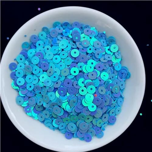 Mischfarben 3 mm 4 mm 5 mm 6 mm flache runde lose Pailletten Pailletten Nähen Handwerk für Dekoration Kleidungsstücke DIY Zubehör-Hellblau-4 mm 2000 Stück 10 g von ORGEFY