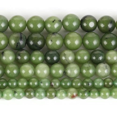 ORGEFY 4/6/8/10 mm runde Lava-Jade-Charms, lose Perlen für Schmuckherstellung, DIY-Armband, Zubehör, kanadische Jade, 8 mm, 44–46 Stück von ORGEFY