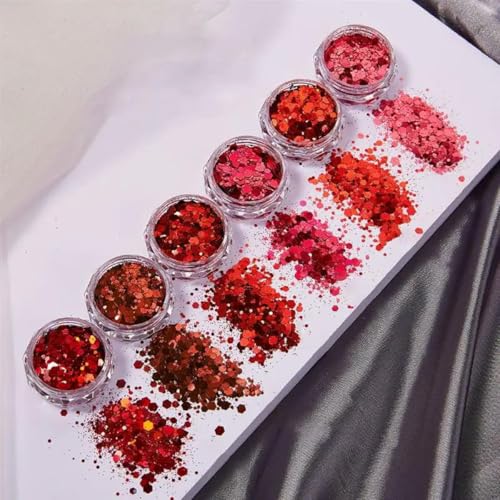 Roségold-Silber-Glitzerpulver-Pailletten, 3D-glitzernde Pailletten-Anhänger für DIY-Nagel-Epoxidharz-Kerzen-Maniküre-Dekoration-09 von ORGEFY