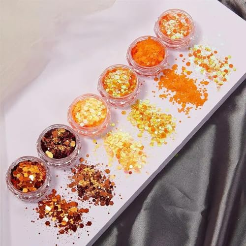 Roségold-Silber-Glitzerpulver-Pailletten, 3D-glitzernde Pailletten-Anhänger für DIY-Nagel-Epoxidharz-Kerzen-Maniküre-Dekoration-11 von ORGEFY