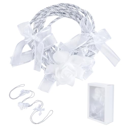 ORIGACH 160cm Hochzeits Lasso Seil Hochzeitskordel Für Die Zeremonie Lazo para Boda Catolica Hochzeitszeremonie Seil Weiße Rose Lazo Kordel Für Die Zeremonie Lazo De Boda Mexiko Brautgeschenk von ORIGACH