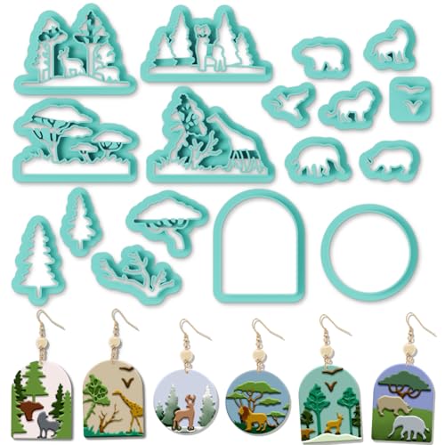 ORIGACH 17 Pcs Polymer Ton Ausstecher, Wälder und Tiere Ton Schneider Zur Herstellung von Ohrringen Modelliermassen-Ausstecher Zur Schmuckherstellung ORIGACH 17 Pcs Polymer Ton Ausstecher, Wälder und Tiere Ton Schneider Zur Herstellung von Ohrringen Modelliermassen-Ausstecher Zur Schmuckherstellung von ORIGACH
