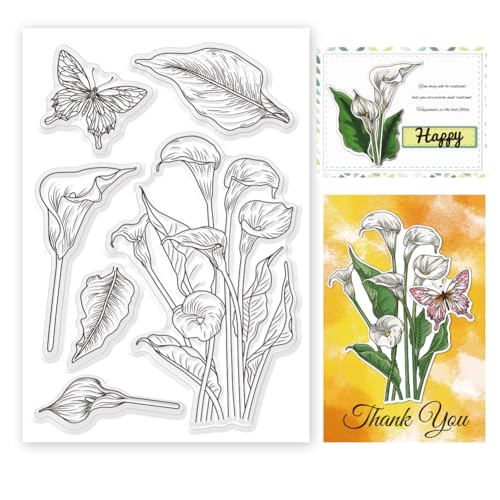 ORIGACH Calla Lily Silikonstempel Karten Gummistempel Transparente Stempel Für Papierkarten Basteln Journaling Fotoalbum Dekoration Und DIY Scrapbooking von ORIGACH