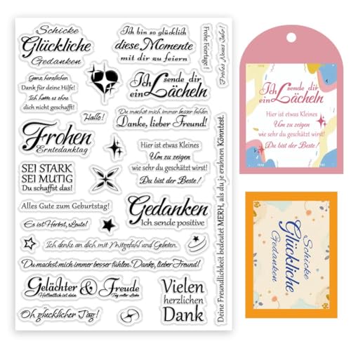 ORIGACH Deutsche Sprüche Clear Stamps Stimmungslage Sprichwörter Für DIY Scrapbooking Deutsches Segen Wort Silikon Clear Stamp Transparente Stempel Siegel Für Kartenherstellung von ORIGACH