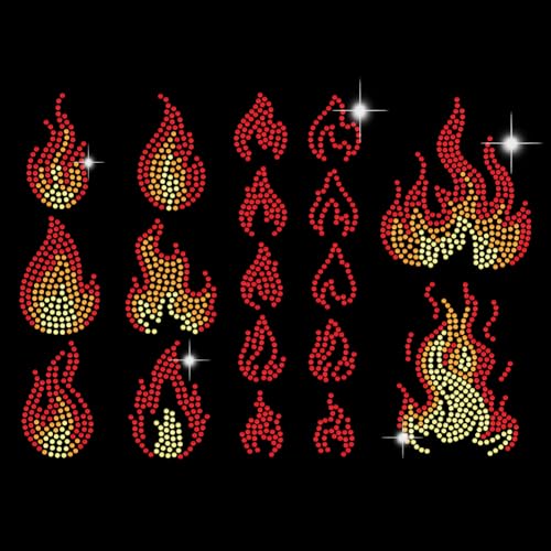 ORIGACH Kleine Flammen Strass Hotfix Aufbügeln, Wärmeübertragungs Aufkleber Bling Kleidungsreparatur Dekoration Kleidung Reparatur Applique Für T Shirt Jacke Taschen Kleidungsstücke von ORIGACH