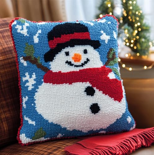 ORLUMY Diy Knüpfhaken-Set Latch Hook Kissen Kit, Winterschneemann 43X43Cm,17X17Zoll Kinder Kissenbezu Kit Knüpfkissen Latch Hooking Canvas ORLUMY Diy Knüpfhaken-Set Latch Hook Kissen Kit, Winterschneemann 43X43Cm,17X17Zoll Kinder Kissenbezu Kit Knüpfkissen Latch Hooking Canvas von ORLUMY