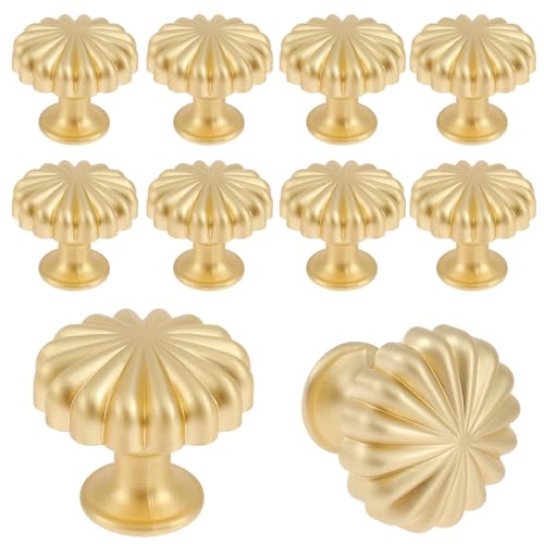 10pcs Schrankknöpfe Set Gold/Silber Schubladenknöpfe Set Möbelknöpfe mit Schrauben Messing Schubladenknöpfe für Schränke Schublade(golden) von OROMYO