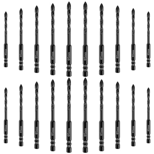 20pcs Glasbohrer Set Betonbohrer Bit Set 5mm Legierung Mauerwerk Bit Professionelles Fliesenbohrer für das Bohren von Fliesen, Glas, Keramik, Porzellan, Holz 20pcs Glasbohrer Set Betonbohrer Bit Set 5mm Legierung Mauerwerk Bit Professionelles Fliesenbohrer für das Bohren von Fliesen, Glas, Keramik, Porzellan, Holz von OROMYO