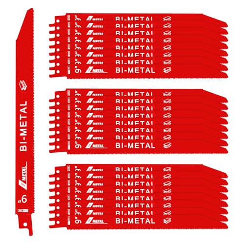 25pcs Säbelsägeblätter 9 Zoll 14/18 TPI Bimetall Sägeblatt Druckluftsäge mit Aufbewahrungskoffer Karosseriesäge Druckluft Luftsägeblatt Ersatz zum Schneiden von Eisen Aluminium Stahl Plastik Holz von OROMYO