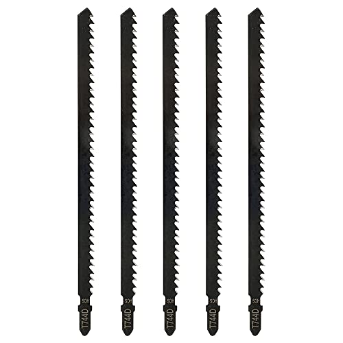 5PCS Stichsägeblatt Lang 180mm T744D T-Schaft Stichsägeblätter Set für Holz Professionelle Extra Lange Sägeblätter Stichsäge Set für Elektrowerkzeuge von OROMYO