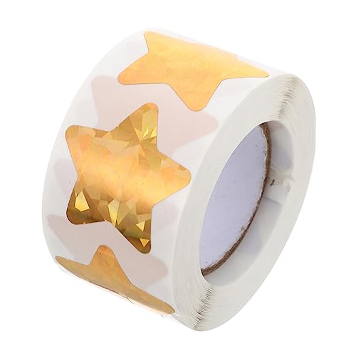 OSALADI 1 Rolle Selbstklebende Goldene Sternaufkleber für Holographische Belohnungssticker für Kindergarten und Schule für Kunst Dekoration OSALADI 1 Rolle Selbstklebende Goldene Sternaufkleber für Holographische Belohnungssticker für Kindergarten und Schule für Kunst Dekoration von OSALADI