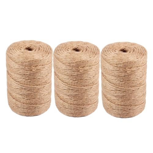 OSALADI 1 Satz Künstliche Juteschnur Hanfschnur Jute Rope Jute Cord Jute Bouquet Wrapping Jute Thread Makramee-Schnur Makramee-zubehör Schmuck Juteband Basteln Sie EIN Juteseil 3 Rollen von OSALADI