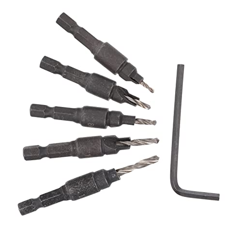 OSALADI 1 Satz Lochsäge Bit Stecker Bohrer Klopfen Hartmetall Ingenieur Zange Schnecke Bausatz Schrauben Versenken Punkt Schalter Stopper Co Black Hochgeschwindigkeitsstahl 6st von OSALADI