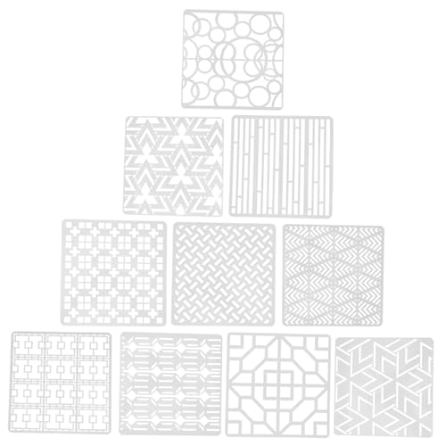 OSALADI 1 Satz Schablonen Zum Zeichnen Geometrische Schablonen Wiederverwendbare Schablonen Kreide Schablonen Für Bodenfliesen Beton Zeichnungsschablonen Hohle Malschablonen Plastik 16st von OSALADI