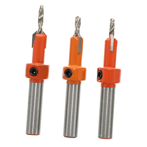 OSALADI 1 Satz Senkbohrer Stanzen Countersink Korkbohrer Set Schraube Drill+bit Kernbohrer Senker Einstellbar Grat Holzstopfenschneider Holzkorkbohrer Hochgeschwindigkeitsstahl Orange 3st von OSALADI