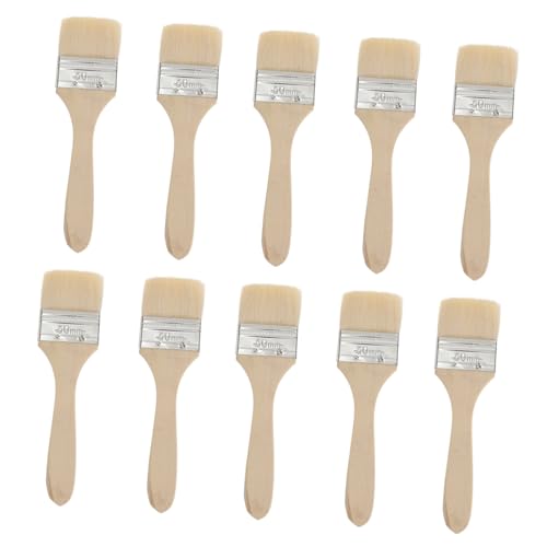 OSALADI 10St Pinsel Wollpinsel pinselstifte bbrush matebrush gerätestiel Malerei Pinselset holzstiel brushpenset Pinsel für ölfarben handwerkzeug bürstchen Chips Chip-Bürste Grill hölzern von OSALADI