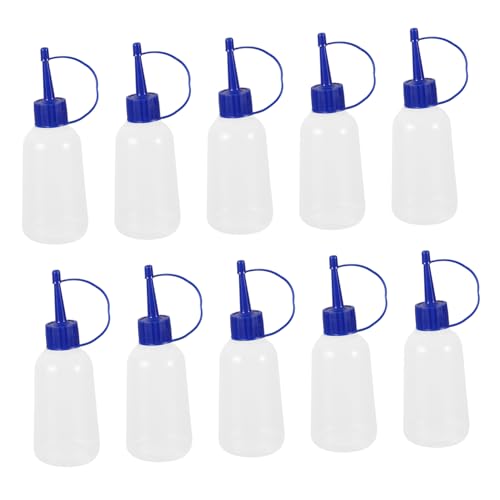 OSALADI 10St Spitze Plastikflasche Shaker-Flasche Ca Kleber Wasserflasche flüssiger Kleber Kleberflaschen mit Spitze LDPE Weichplastikflasche Leimspender Leimfläschchen mit feiner Spitze von OSALADI