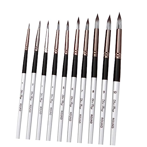 OSALADI 10st Pinsel Gel Mini-malerei Led Bausatz Miniaturfarbe Feiner Lackstift Hölzern Silver von OSALADI