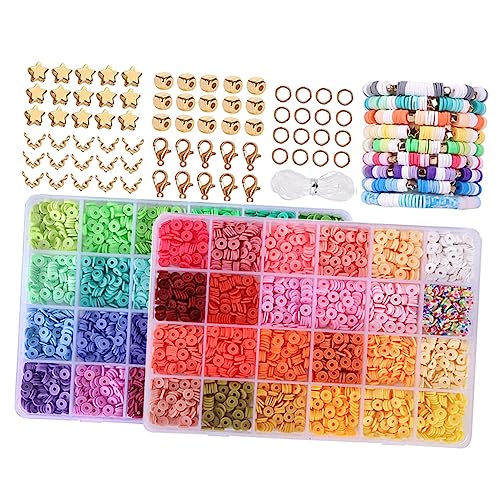 OSALADI 1Satz DIY Bastelperlen für Schmuckherstellung Farben Polymer Clay Perlen Zubehörteile Schnur Geschenkideen für Armbänder und Mehr OSALADI 1Satz DIY Bastelperlen für Schmuckherstellung Farben Polymer Clay Perlen Zubehörteile Schnur Geschenkideen für Armbänder und Mehr von OSALADI