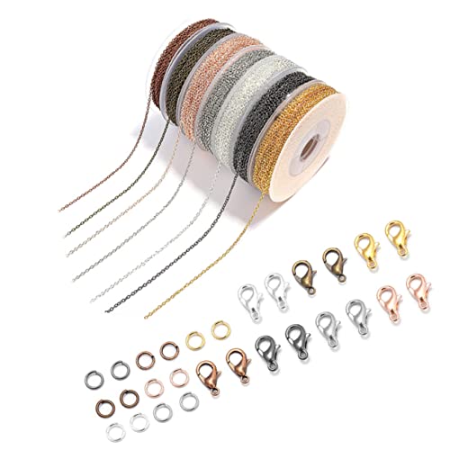 OSALADI 1Satz Schmuck Bastel Metallkette Mit Karabinerverschlüssen Und Biegeringen Für DIY Armbänder Halsketten Und Anhänger Farben Langlebig Und Vielseitig OSALADI 1Satz Schmuck Bastel Metallkette Mit Karabinerverschlüssen Und Biegeringen Für DIY Armbänder Halsketten Und Anhänger Farben Langlebig Und Vielseitig von OSALADI