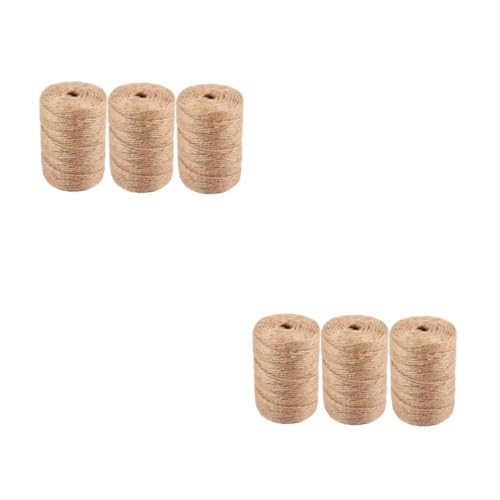 OSALADI 2 Sätze Juteband Hanfschnur Jute Rope Jute Thread Jute Cord Jute Ribbon Makramee-Schnur Aus Baumwolle Baumwollseil Seile Künstliche Juteschnur Basteln Sie EIN Juteseil 3 Rollen * 2 von OSALADI