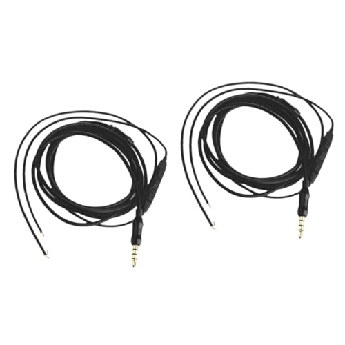 OSALADI 2 Stk schwarzes Kopfhörerkabel headphone cable kopfhörerkabel Anpassung Halbzeug Black von OSALADI