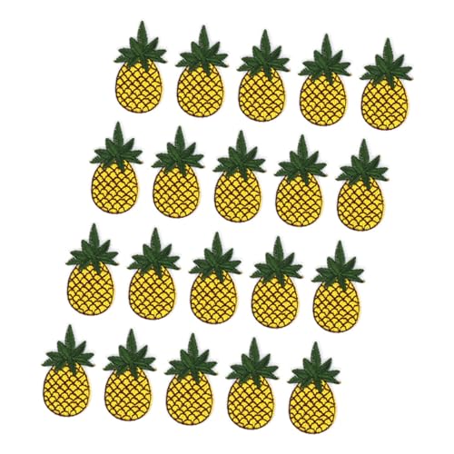 OSALADI 20 Stück Ananas -Stickerei Ananasflecken Eisen auf Stickerei-Ananas-Abzeichen Tasche bestickter Aufnäher Ananaseisen auf Patch tropische applikationen Cartoon-Patches Stickgarn von OSALADI