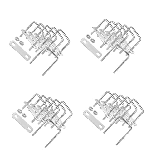 OSALADI 24 Sätze Quadratisches Kartenset u schrauben Quadratischer U-Bolzen Vierkant-U-Bolzen rostfreier U-Bolzen quadratische U-Bolzen u Bolzenklemme u klemmen Rostfreier Stahl Silver von OSALADI