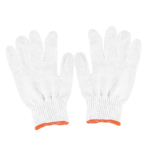 OSALADI 24Paare Handschuh aus Baumwollgarn arbeitssicherheit work gloves schutzkleidung baumwoll handschuh Nylonhandschuhe schutzkittel rutschfeste Handschuhe Arbeitsschutzhandschuhe Weiß von OSALADI