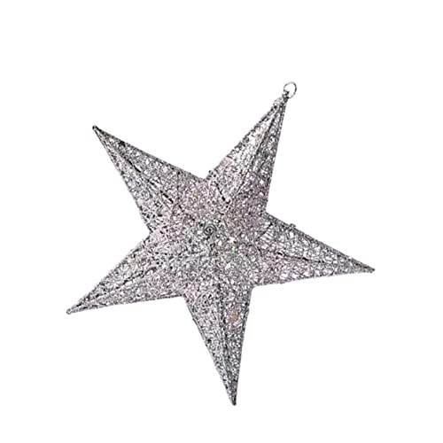 OSALADI 30 cm Glänzender Weihnachts Hänge Pentagramm Stern Silber Dekorativer Für Weihnachtsbaum Und Garten Ideal Für Festliche Lichterketten Und Weihnachtsdekoration von OSALADI